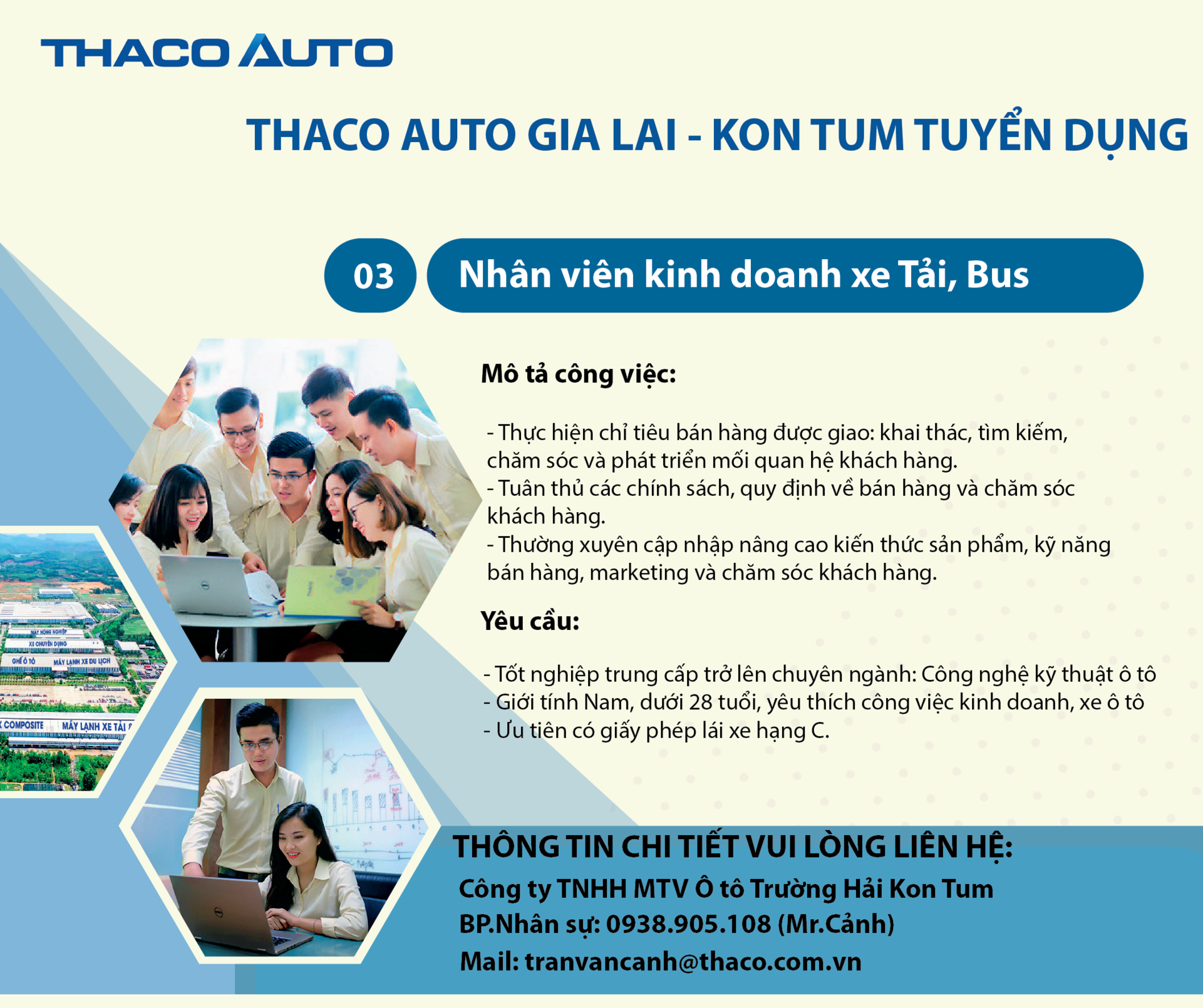 THACO AUTO GIA LAI - KON TUM TUYỂN DỤNG